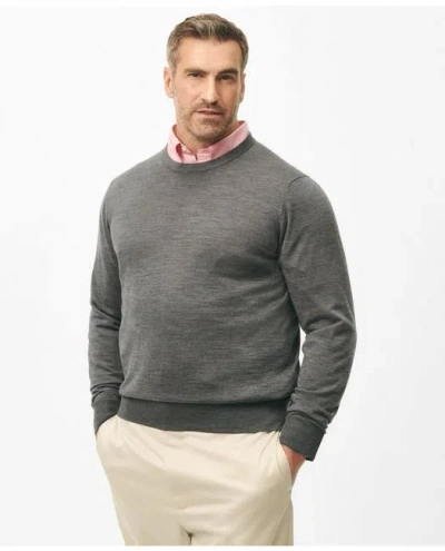 Brooks Brothers Big & Tall Ultimate Merino Wool Crewneck Sweater In Dark Grey