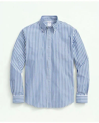 Brooks Brothers Big & Tall Friday Shirt, Poplin Butcher Striped In Blue