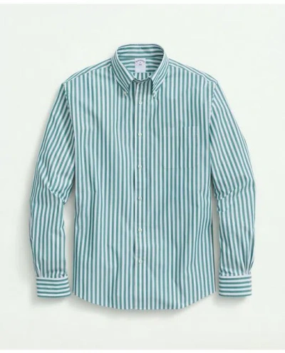 Brooks Brothers Big & Tall Friday Shirt, Poplin Butcher Striped In Green