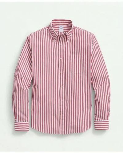 Brooks Brothers Big & Tall Friday Shirt, Poplin Butcher Striped In Red