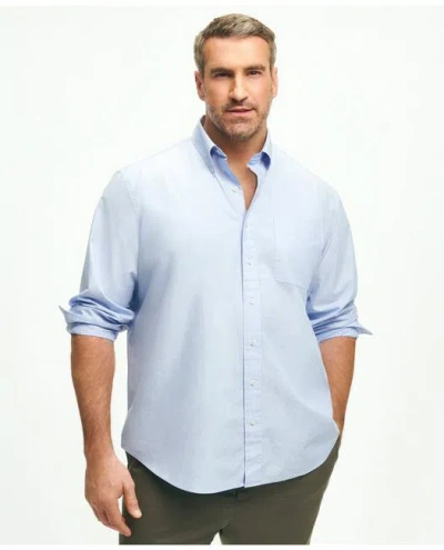 Brooks Brothers Big & Tall Friday Shirt, Poplin End-on-end In Light Blue