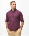 Brooks Brothers Big & Tall Friday Shirt, Poplin Gingham In Dark Red