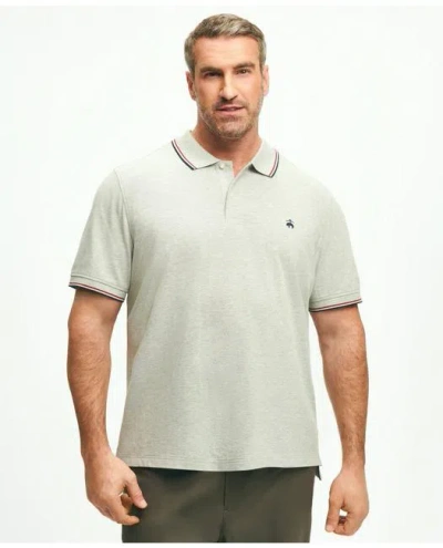 Brooks Brothers Big & Tall Golden Fleece Supima Tipped Polo Shirt In Grey