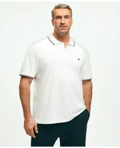 Brooks Brothers Big & Tall Golden Fleece Supima Tipped Polo Shirt In White