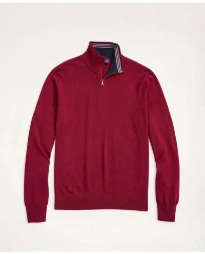 Brooks Brothers Big & Tall Merino Half-zip Sweater | Burgundy | Size 4x Tall In Burgundy