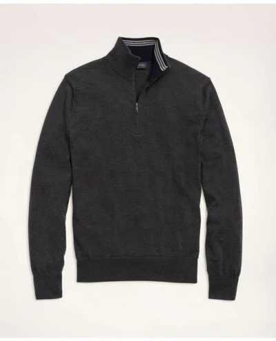 Brooks Brothers Big & Tall Merino Half-zip Sweater | Charcoal | Size 4x Tall In Charcoal