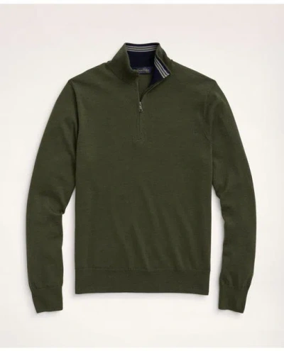 Brooks Brothers Big & Tall Merino Half-zip Sweater | Dark Green | Size 4x Tall In Dark Green