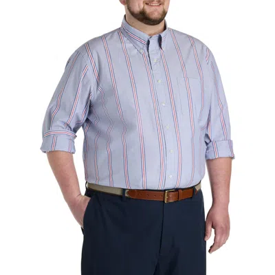 Brooks Brothers Big & Tall  Multi-striped Oxford Friday Sport Shirt In Blue