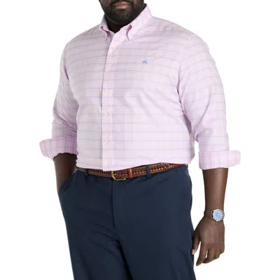 Brooks Brothers Big & Tall Non-iron Multi Check Oxford Sport Shirt In Pink