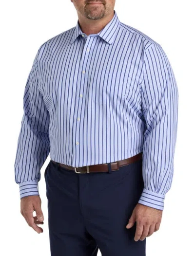 Brooks Brothers Big & Tall Non-iron Striped Dress Shirt In Blue