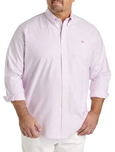 Brooks Brothers Non-iron Striped Sport Shirt In Bodacious Pink