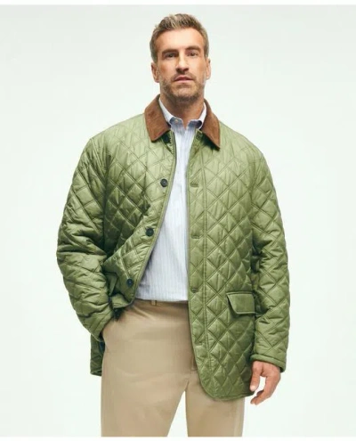 Brooks Brothers Big & Tall Paddock Diamond Quilted Coat In Dark Green