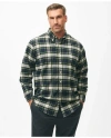 Brooks Brothers Big & Tall Portuguese Flannel Polo Button Down Collar, Tartan Shirt In Light Green