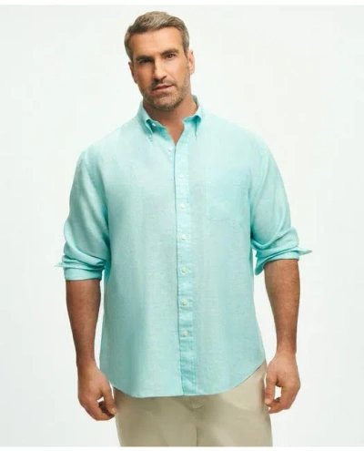 Brooks Brothers Big & Tall Sport Shirt, Irish Linen In Marine Blue