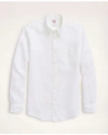 Brooks Brothers Irish Linen Sport Shirt In White