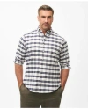 Brooks Brothers Big & Tall Stretch Cotton Non-iron Oxford Polo Button Down Collar, Bold Check Shirt In Navy