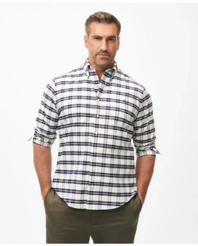 Brooks Brothers Big & Tall Stretch Cotton Non-iron Oxford Polo Button Down Collar, Bold Check Shirt In Navy