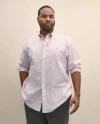 Brooks Brothers Big & Tall Stretch Cotton Non-iron Oxford Polo Button Down Collar, Candy Stripe Shirt In Purple