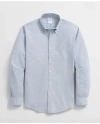 Brooks Brothers Oxford Solid Shirt In Blue