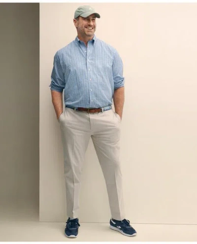 Brooks Brothers Big & Tall Stretch Cotton Non-iron Polo Button Down Collar, Gingham Shirt In Bright Blue