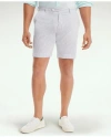 Brooks Brothers Big & Tall Stretch Cotton Seersucker Shorts In Blue White