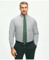 Brooks Brothers Big & Tall Stretch Supima Cotton Non-iron Pinpoint Oxford Button-down Collar, Candy Stripe Dress Shi In Navy