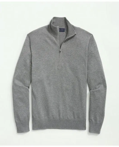 Brooks Brothers Big & Tall Supima Cotton Half-zip Sweater | Grey Heather | Size 1x Tall In Grey Heather