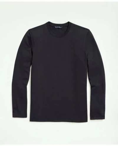 Brooks Brothers Big & Tall Supima Cotton Long-sleeve Logo T-shirt In Black