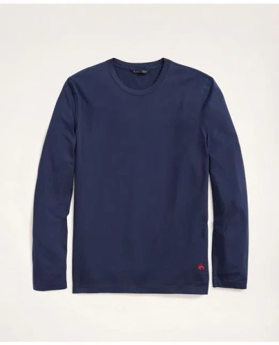 Brooks Brothers Big & Tall Supima Cotton Long-sleeve Logo T-shirt In Navy