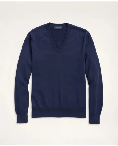 Brooks Brothers Big & Tall Supima Cotton V-neck Sweater In Navy