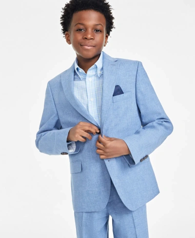 Brooks Brothers Kids' Big Boys Classic Fit Linen Suit Jacket In Blue