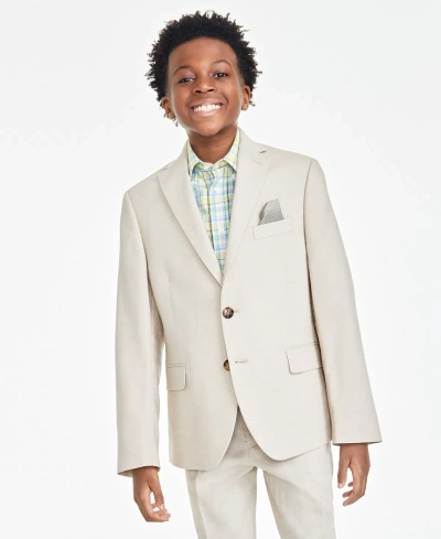 Brooks Brothers Kids' Big Boys Classic Fit Linen Suit Jacket In Khaki