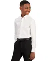 Brooks Brothers Big Boys Classic-fit Solid Long-sleeve Dress Shirt In White