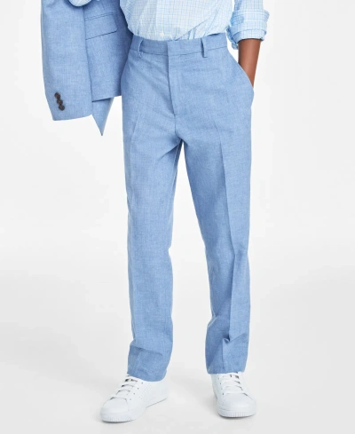 Brooks Brothers Kids' Big Boys Classic Ft Linen Dress Pants In Blue