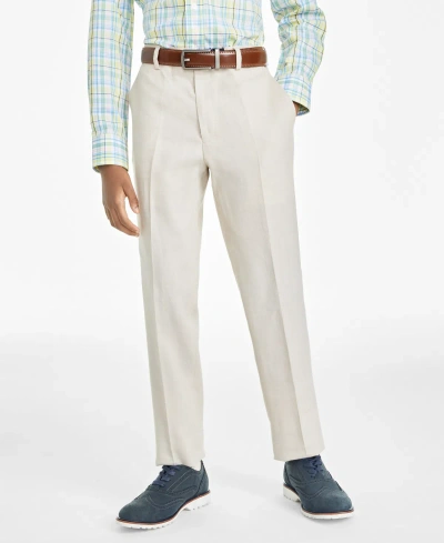 Brooks Brothers Kids' Big Boys Classic Ft Linen Dress Pants In Khaki