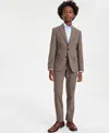 Brooks Brothers Big Boys Mini Check Classic Fit Stretch Suit In Light Brown