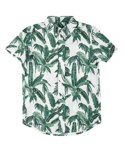 Brooks Brothers Kids' Big Boys Palm Tree Graphic Poplin Shirt