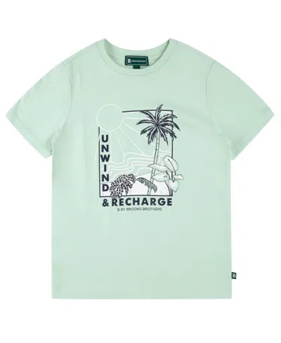 Brooks Brothers Kids' Big Boys Recharge Graphic T-shirt In Light Green