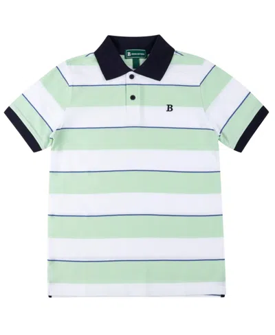 Brooks Brothers Kids' Big Boys Striped Polo Shirt In Light Green