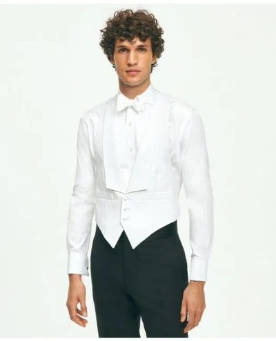 Brooks Brothers Black Fleece Formal Vest In Cotton Pique | White | Size 36 Short