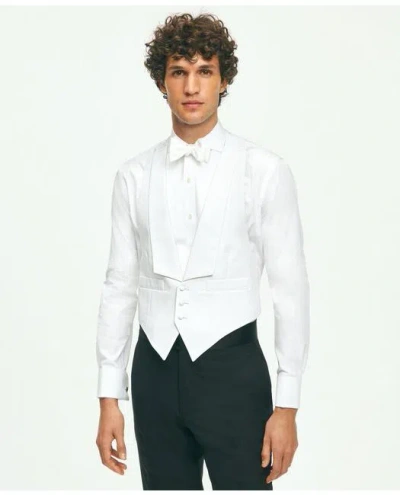 Brooks Brothers Black Fleece Formal Vest In Cotton Pique In White