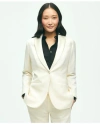 Brooks Brothers Black Fleece Peak Lapel Dinner Jacket In Merino Wool-silk Faille In Ivory