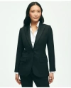 Brooks Brothers Black Fleece Peak Lapel Dinner Jacket In Merino Wool-silk Faille In Black