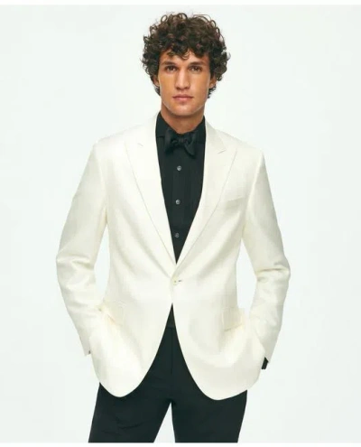 Brooks Brothers Black Fleece Peak Lapel Dinner Jacket In Silk Dupioni In White