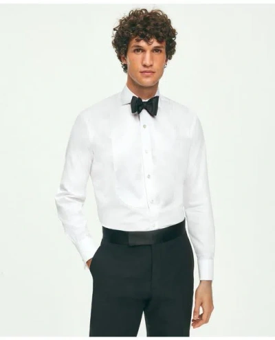 Brooks Brothers Black Fleece Pique Bib Londoner Collar Tuxedo Shirt In Sea Island Cotton In White