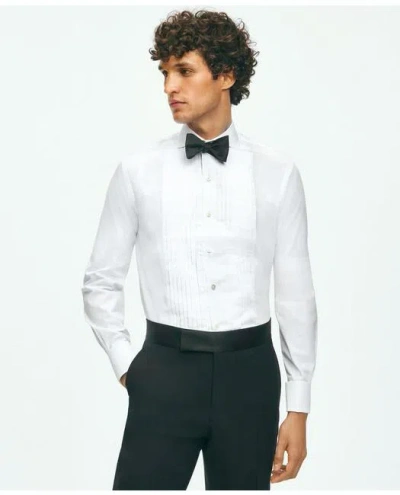 Brooks Brothers Black Fleece Pleated Londoner Collar Tuxedo Shirt In Sea Island Cotton | White | Size 16½ 34