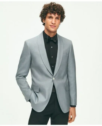 Brooks Brothers Black Fleece Shawl Collar Dinner Jacket In Silk Hopsack In Blue
