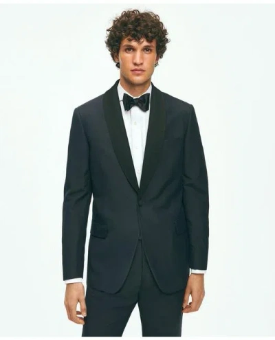 Brooks Brothers Black Fleece Shawl Collar Tuxedo In Silk-linen | Navy | Size 36 Short In Blue