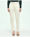 Brooks Brothers Black Fleece Tuxedo Pants In Wool In Ivory