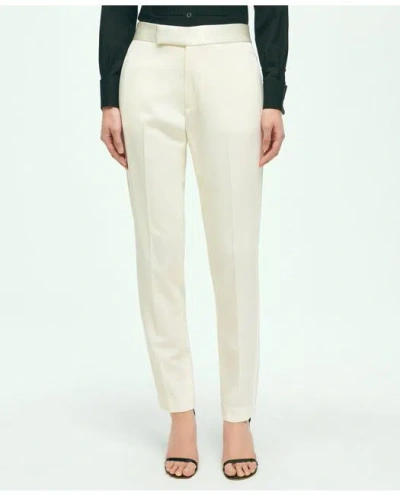 Brooks Brothers Black Fleece Tuxedo Pants In Wool | Ivory | Size 4